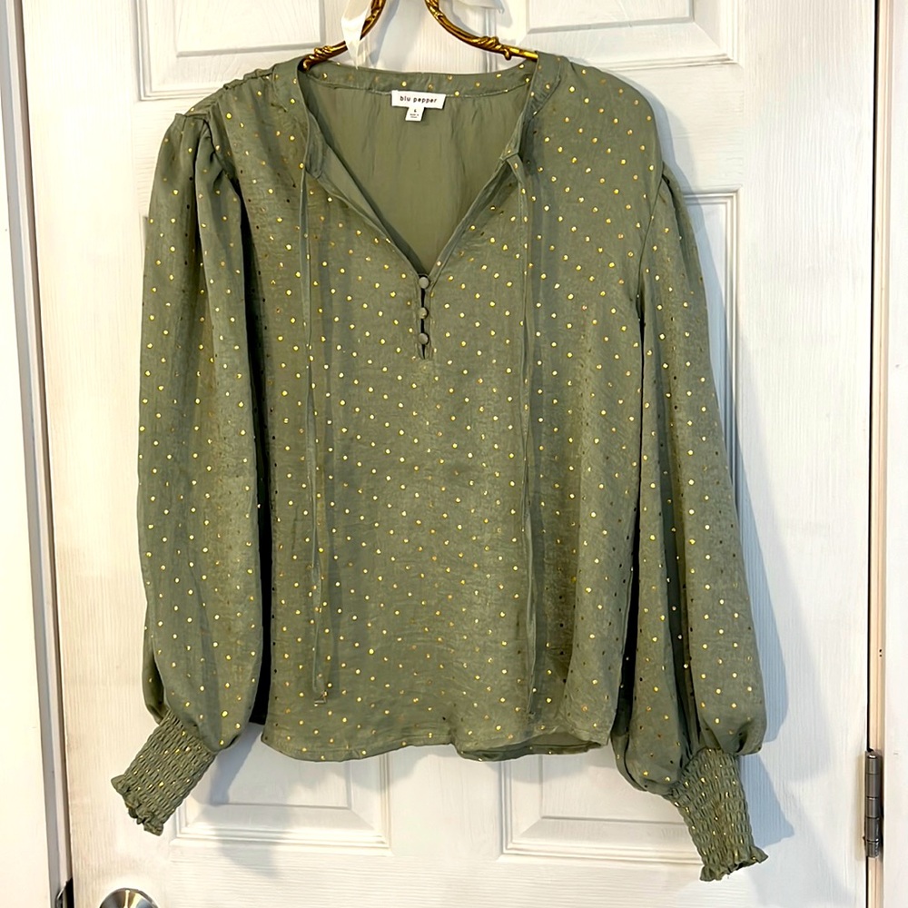 Blu Pepper blouse, size large
